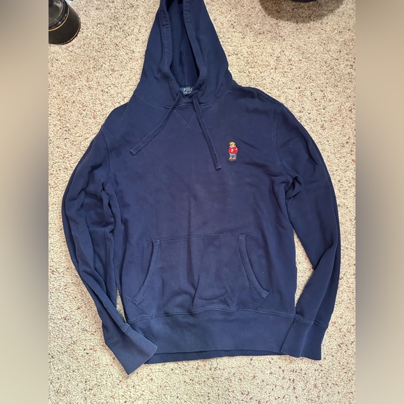 Polo Ralph Lauren Dark Blue Hoodie with Bear Logo - Picture 1 of 1